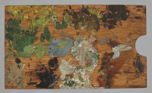 Jan Stanislawski's painting palette; Jan Stanislawski 1860–1907, painter; painting accessories;