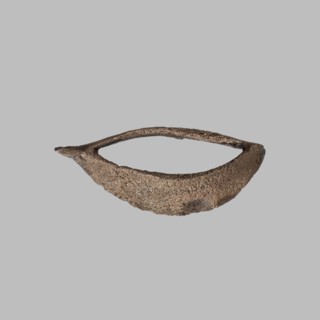 Eye setting, small eye setting, possibly from a child's sarcophagus mask or a figurine's face;