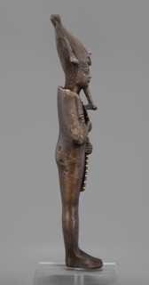 Figurine of the god Osiris; mummy-shaped male deity sculpture, painted; Egyptian, Late Period, 26th
