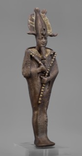Figurine of the god Osiris; maker, Goluchów Greater Poland Voivodeship; Egyptian deities; crowns;