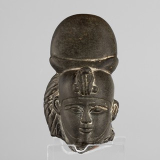 Fragment of a figurine of the god Khonsu — head. Fragment of a figurine — head of the god Khonsu