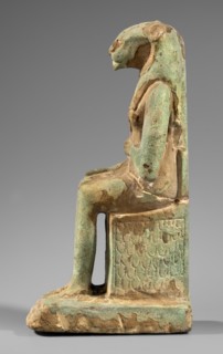 Figurine of the goddess Uadjit with the head of a lioness;, Materials/subject: Uadjit mythology,