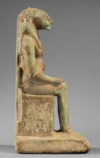 Figurine of the goddess Uadjit with the head of a lioness; Uadjit mythology; Egyptian deities;
