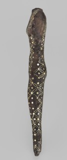 Figurine of a goddess, Figurine of a standing woman in a narrow dress with straps. The dress is