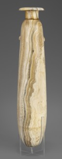 Alabastron, Slender alabastron with a distinct short cylindrical neck and a wide flat rim, provided