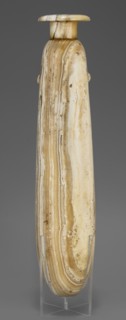 Alabastron, Slender alabastron with a distinct short cylindrical neck and a wide flat rim, provided