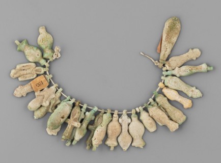 Fragment of a necklace of amulets 26 pieces, Goluchów Greater Poland Voivodeship; amulet necklace