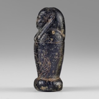 Amulet — god Osiris in hydria; maker, Osiris canopic figure; Egyptian deities, Egyptian religion;