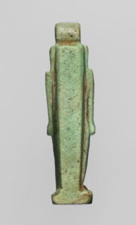 Amulet — god Thoth; object made of green faience; Late Period, Egypt 664–332 BC; amulet; height 5