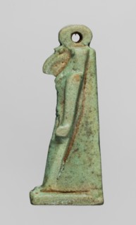 Amulet — god Thoth; made of green faience; Egyptian, Late Period 664–332 BC; subject: Thoth