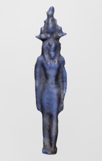 Amulet - Nehebkau, Nehebkau myth., Egyptian deities, Egyptian religion; dark blue glass; 332–30 BC,