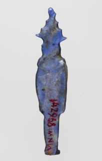 Amulet — Nehebkau; maker, Nehebkau myth., Egyptian deities, Egyptian religion; dark blue glass;
