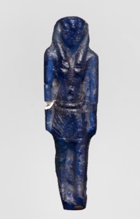 Amulet — god Horus; dark blue glass; Ptolemaic Period, 332–30 BC, Egypt; amulet; height 4.6 cm,