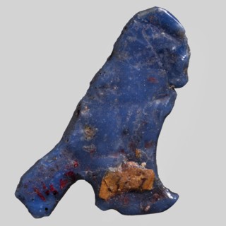 Amulet — Ba, Ba myth., Egyptian religion; grave good; navy-blue glass; Ptolemaic Period, 332–30 BC,