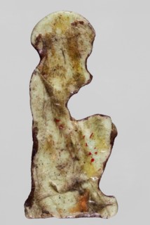 Amulet — god Re; light blue glass; Ptolemaic Period, 332–30 BC, Egypt; Egyptian deity Re depicted
