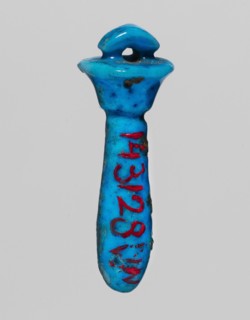 Amulet - Uadz column, protective amulet shaped like a scepter topped with a papyrus canopy; grave