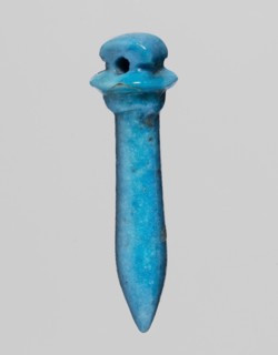 Amulet in the shape of a scepter topped with a papyrus canopy. Amulet; papyrus scepter. 664–525 BC;