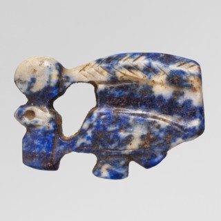 Amulet — Udjat eye with Uraeus; maker, Udjat eyes, Uraeus, symbols of Egyptian religion; New