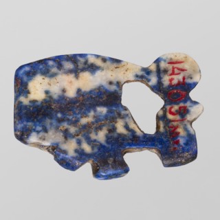 Amulet — Udjat eye with Uraeus;, Udjat eyes, Uraeus, Scen.Gal.Eg.; Egyptian religion; New Kingdom,