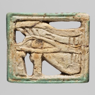 Amulet - udjat eye, udjat eye amulet, grave good associated with Egyptian religion; ca. 945–656 BC,