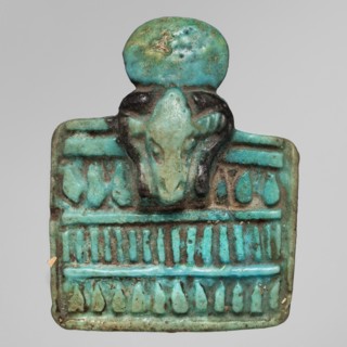 Amulet - ram's head, Goluchów Greater Poland Voivodeship; ancient Egyptian art; ram motif,