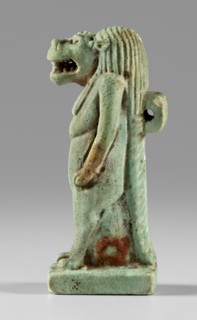 Amulet - goddess Toeris, Toeris myth., Egyptian deities, crocodiles, hippopotamuses. Figurine of