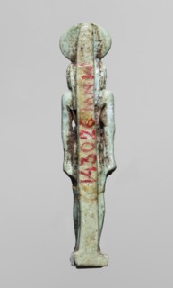 Amulet — god Re-Harakhte; maker, Re-Harakhte mythology; Egyptian deities; solar disk and uraeus