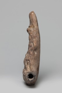 Lamp with a depiction of Athena-Neith, Lamp decorated with a youth, standing on its container,