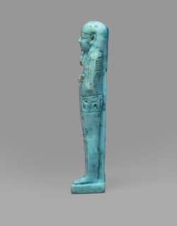 Ushabti Wahibre-em-achet, Back pillar, hieroglyphs, Wahibre-em-achet ca. 664–525 BC. Mummy-shaped