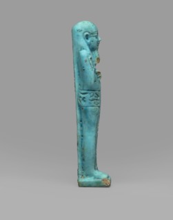 Ushabti Wahibre-em-achet, Back pillar, hieroglyphs, Wahibre-em-achet ca. 664–525 BC. Mummy-shaped