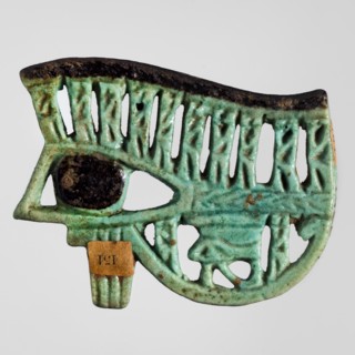 Amulet - udjat eye, udjat eyes, grave goods, Egyptian religion, baboons, 12 baboons with a small