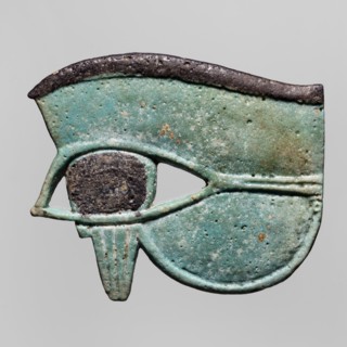 Amulet - udjat eye;, udjat eyes; mummies; grave goods; Egyptian religion; ca. 747–656 BC; Third
