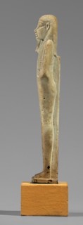 Hornakht's shabti, back pillars, hieroglyphs, wigs, beards facial hair; Hornakht ca. 525–530 BC;