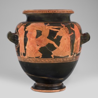 Stamnos with a depiction of Boreas and Oreithyia, unknown Attic workshop; Oinochoe Painter 480–460