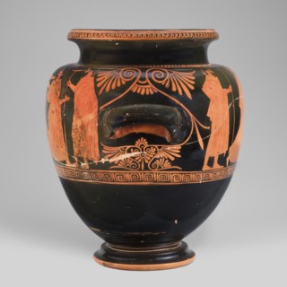 Stamnos with a depiction of Boreas and Oreithyia, unknown Attic workshop; Oinochoe Painter from
