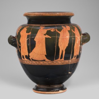 Stamnos with a depiction of Boreas and Oreithyia, unknown Attic workshop; Oinochoe Painter 480–460