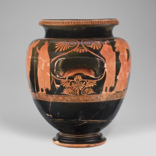 Stamnos with a depiction of Boreas and Oreithyia, unknown Attic workshop; Oinochoe Painter from