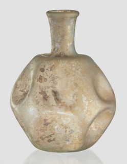 Flask, unknown eastern workshop, 3rd–4th century AD, vessel, height 11 cm, A glass vessel with an