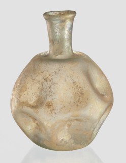Flask, unknown eastern workshop, 3rd–4th century AD, vessel, height 11 cm, A rounded, irregular
