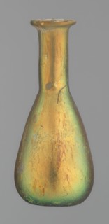 Flask, unknown eastern workshop, glass, antiquity, Roman Empire. Flask with a slender, pear-shaped