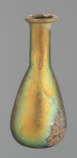 Flask, unknown eastern workshop, glass, antiquity, Roman Empire. Flask with a slender, pear-shaped