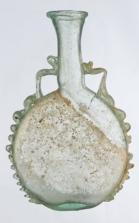 Ampoule, Egyptian workshop, 3rd century, Roman Empire 27 BC–476, vessel; height 12 cm, width 7.3