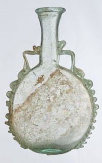 Ampoule, Egyptian workshop ; 3rd century, Roman Empire 27 BC–476; vessel; height 12 cm, width 7.3