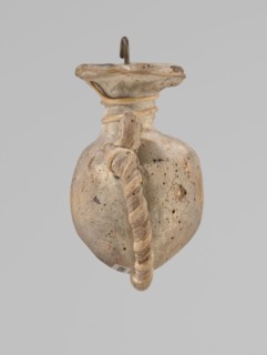 Ampoule, Egyptian workshop,  workshop, 4th century BC, vessel, height 5.2 cm, width 4.2 cm, An aged