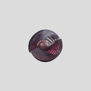 Amphora, unknown eastern workshop; translucent manganese glass; elongated ovoid body with