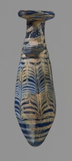 Alabastron with feathered decoration, Egyptian workshop, 6th–4th century BC, vessel alabastron,