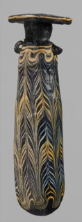 Alabastron, cylindrical belly, 4th–3rd century BC, vessel alabastron, height 17.4 cm, width 4.4 cm,