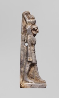 Amulet - god Horus; creator, Horus mythology; double crown iconography, double crown on the head;
