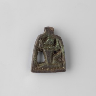 Amulet – plaque with the god Heh; unknown creator; Shu mythology. Openwork plaque showing the god