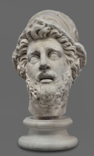 Head of Menelaus from the Menelaus Carrying the Body of Patroclus group, unknown artist. Head of a